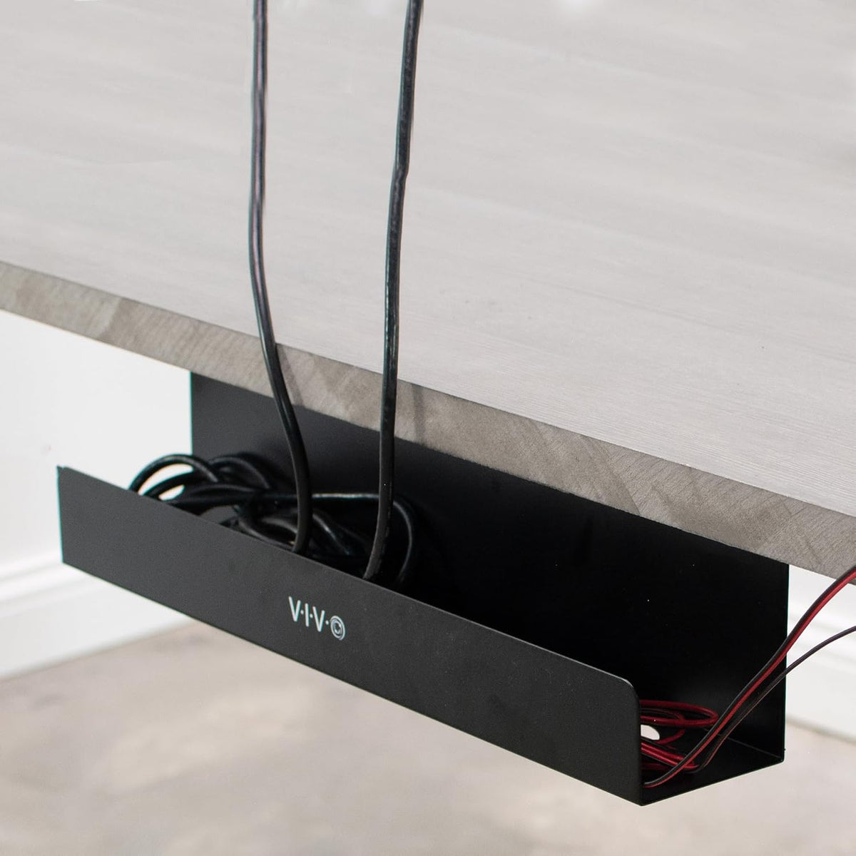 Black 17 in Under Desk Cable Management Tray, DESK-AC06-1C