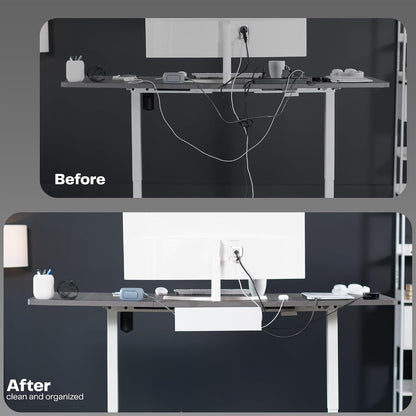 Black 17 in Under Desk Cable Management Tray, DESK-AC06-1C