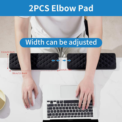 L-Shaped Desk Elbow Pad for Desk, Memory Foam Elbow Support Padding with Non-Slip, Ergonomic Desk Edge Cushion, Wrist Comfort Support for Office Home (Diamond Black)