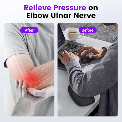 L-Shaped Desk Elbow Pad for Desk, Memory Foam Elbow Support Padding with Non-Slip, Ergonomic Desk Edge Cushion, Wrist Comfort Support for Office Home (Diamond Black)