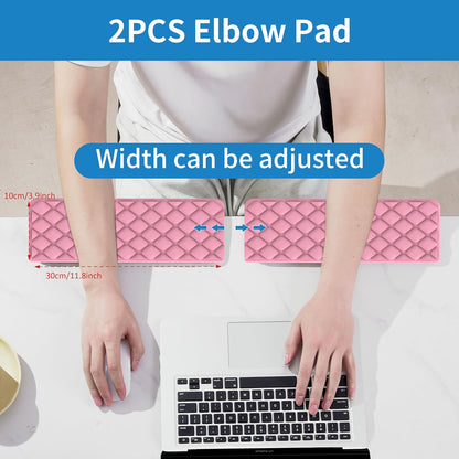 L-Shaped Desk Elbow Pad for Desk, Memory Foam Elbow Support Padding with Non-Slip, Ergonomic Desk Edge Cushion, Wrist Comfort Support for Office Home (Diamond Black)