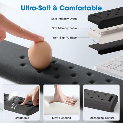 L-Shaped Desk Elbow Pad for Desk, Memory Foam Elbow Support Padding with Non-Slip, Ergonomic Desk Edge Cushion, Wrist Comfort Support for Office Home (Diamond Black)