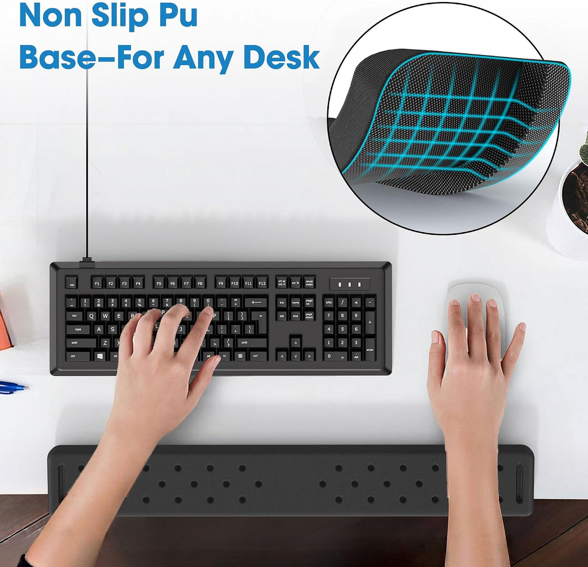 L-Shaped Desk Elbow Pad for Desk, Memory Foam Elbow Support Padding with Non-Slip, Ergonomic Desk Edge Cushion, Wrist Comfort Support for Office Home (Diamond Black)