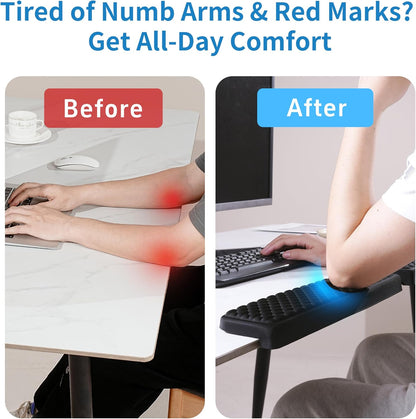 L-Shaped Desk Elbow Pad for Desk, Memory Foam Elbow Support Padding with Non-Slip, Ergonomic Desk Edge Cushion, Wrist Comfort Support for Office Home (Diamond Black)