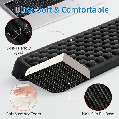 L-Shaped Desk Elbow Pad for Desk, Memory Foam Elbow Support Padding with Non-Slip, Ergonomic Desk Edge Cushion, Wrist Comfort Support for Office Home (Diamond Black)