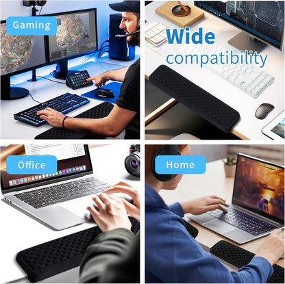 L-Shaped Desk Elbow Pad for Desk, Memory Foam Elbow Support Padding with Non-Slip, Ergonomic Desk Edge Cushion, Wrist Comfort Support for Office Home (Diamond Black)