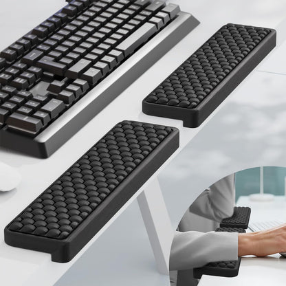 L-Shaped Desk Elbow Pad for Desk, Memory Foam Elbow Support Padding with Non-Slip, Ergonomic Desk Edge Cushion, Wrist Comfort Support for Office Home (Diamond Black)