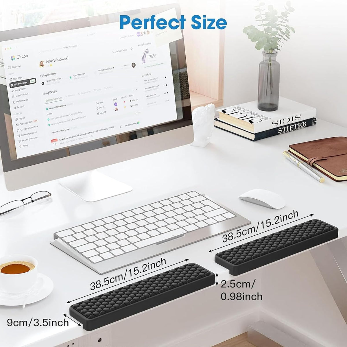 L-Shaped Desk Elbow Pad for Desk, Memory Foam Elbow Support Padding with Non-Slip, Ergonomic Desk Edge Cushion, Wrist Comfort Support for Office Home (Diamond Black)