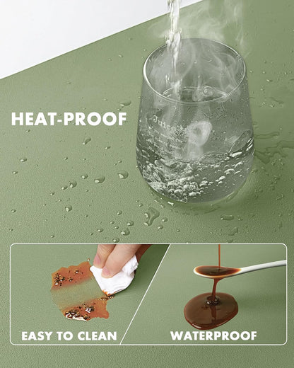 Double-Sided Desk Pad, 31.5"x15.7"Leather Desk Mat, Eco Cork Desk Pad Protector,Large Mouse Pad,Waterproof Desk Blotter for Office/Home(Coffee)