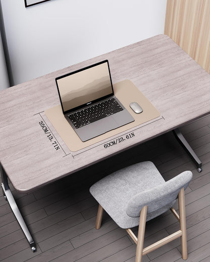 Double-Sided Desk Pad, 31.5"x15.7"Leather Desk Mat, Eco Cork Desk Pad Protector,Large Mouse Pad,Waterproof Desk Blotter for Office/Home(Coffee)