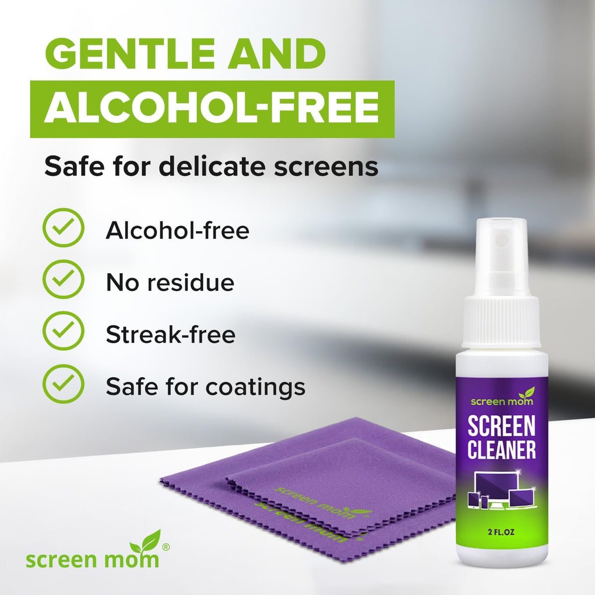 Screen Cleaner Spray 2oz Bottle for TV, Car, Laptop & Computer