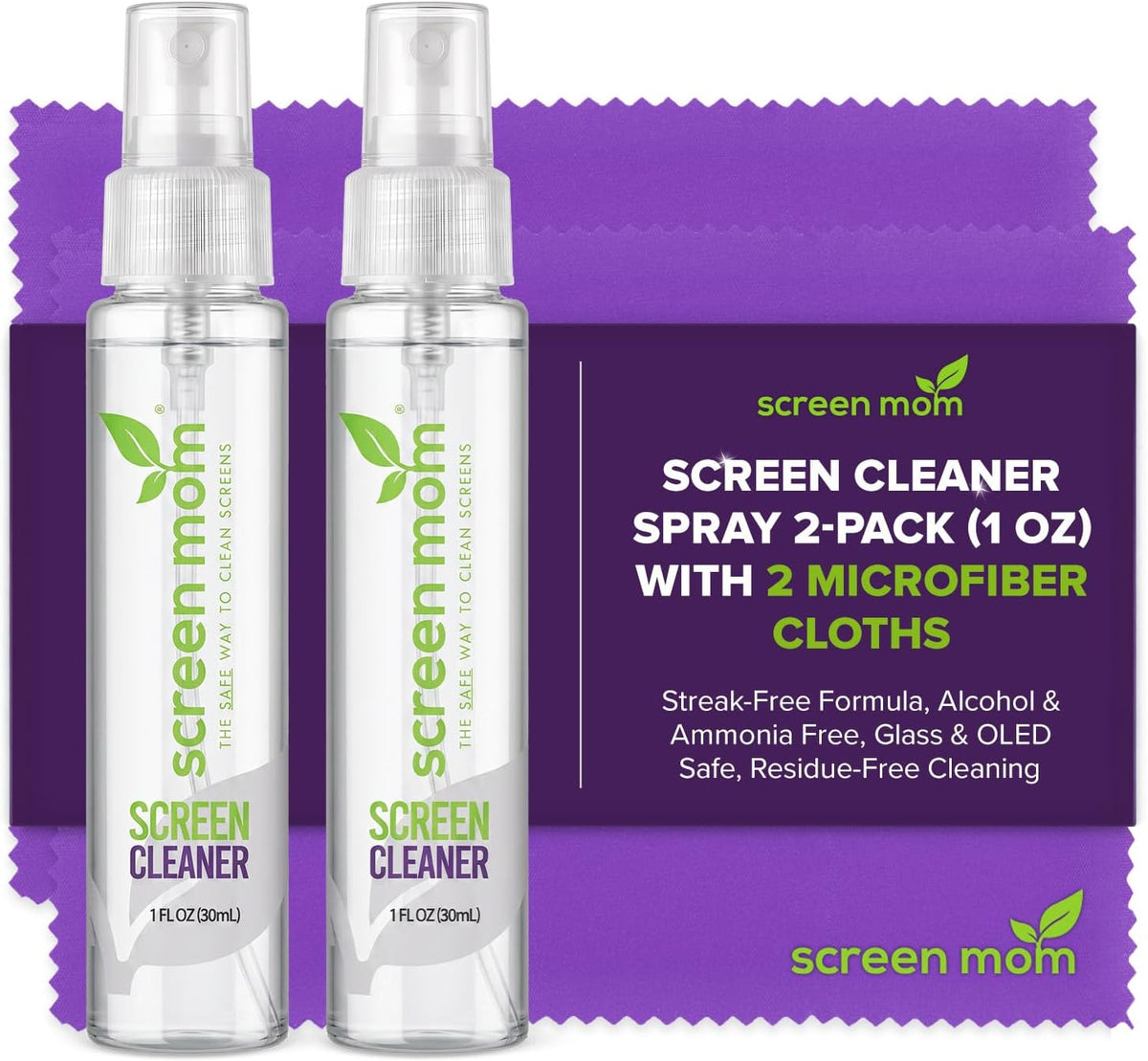 Screen Cleaner Spray 2oz Bottle for TV, Car, Laptop & Computer