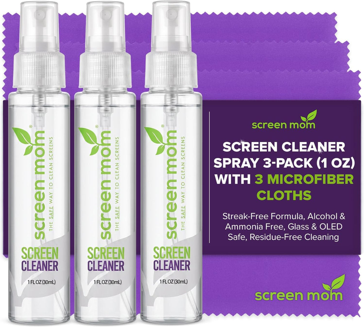 Screen Cleaner Spray 2oz Bottle for TV, Car, Laptop & Computer