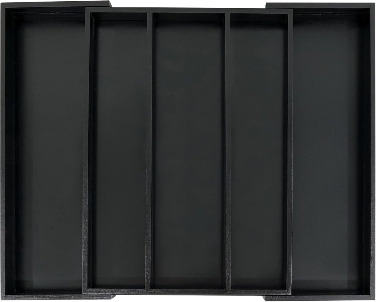 Bamboo Expandable Kitchen Drawer Organizer Silverware Utensil Tray