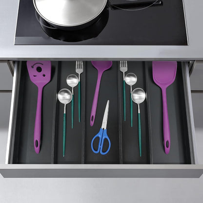 Bamboo Expandable Kitchen Drawer Organizer Silverware Utensil Tray
