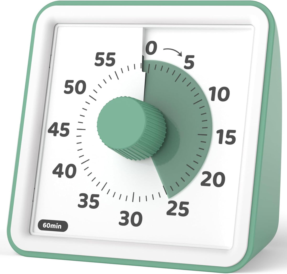 LIORQUE Visual Timer for Kids, 60 Minute Countdown Timer, Green