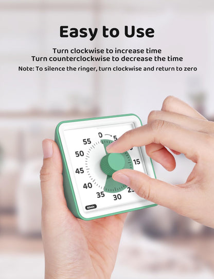 LIORQUE Visual Timer for Kids, 60 Minute Countdown Timer, Green