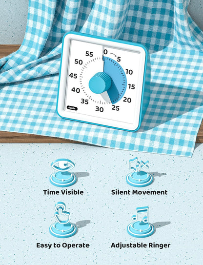 LIORQUE Visual Timer for Kids, 60 Minute Countdown Timer, Green