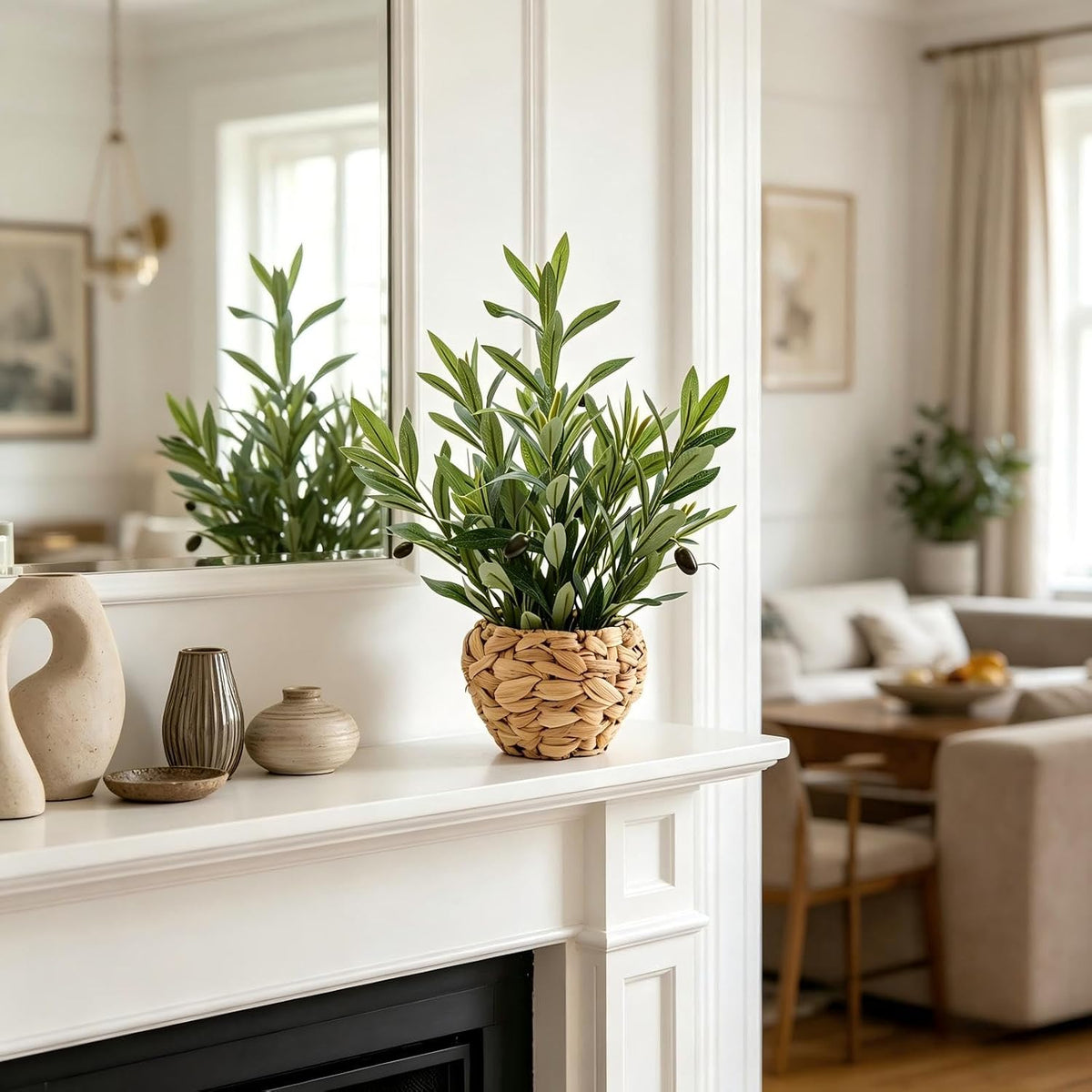 Fake Plants Potted Artificial Succulents Home Office Decor