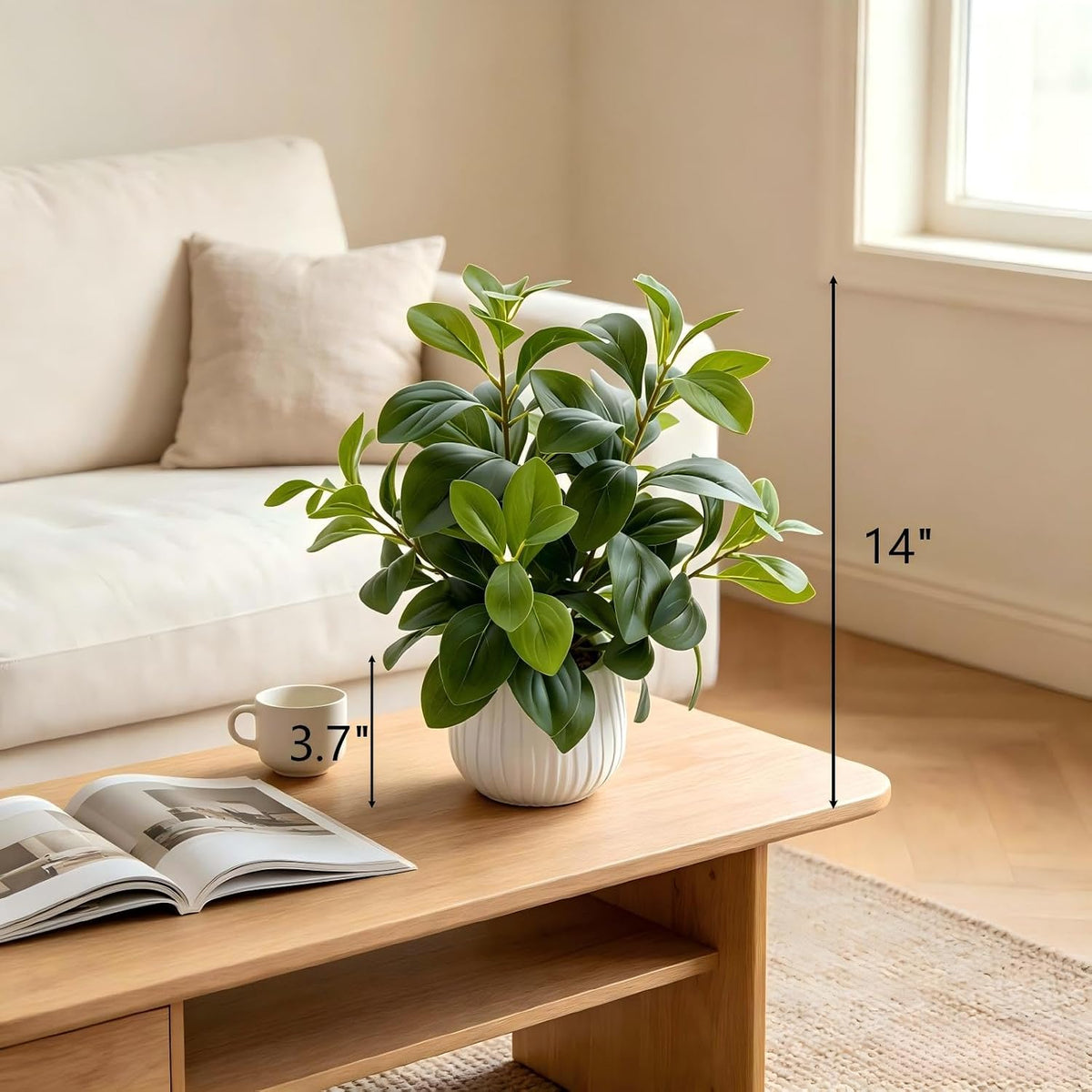 Fake Plants Potted Artificial Succulents Home Office Decor