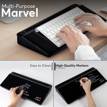 Desk Buddy Glass Desktop Whiteboard – Desk Board Buddy Hidden Storage