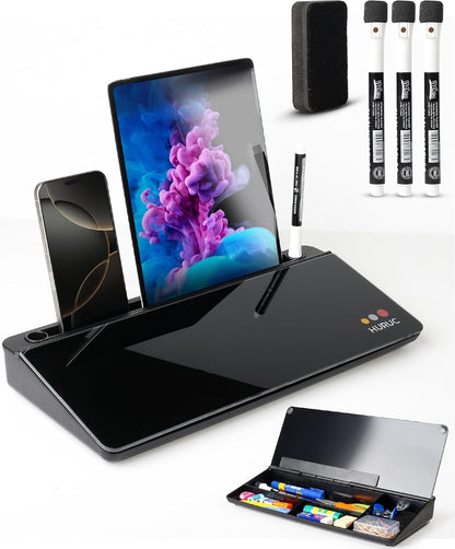 Desk Buddy Glass Desktop Whiteboard – Desk Board Buddy Hidden Storage