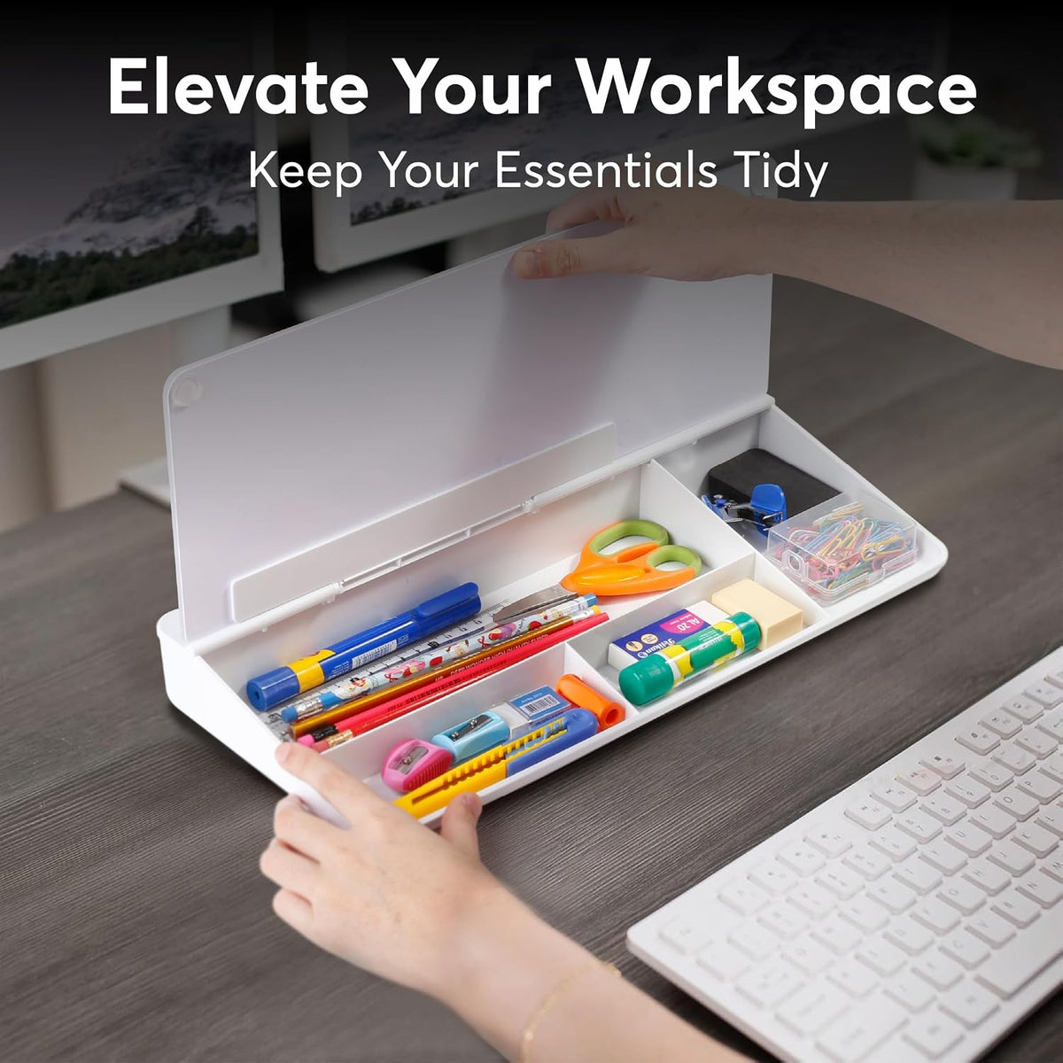 Desk Buddy Glass Desktop Whiteboard – Desk Board Buddy Hidden Storage