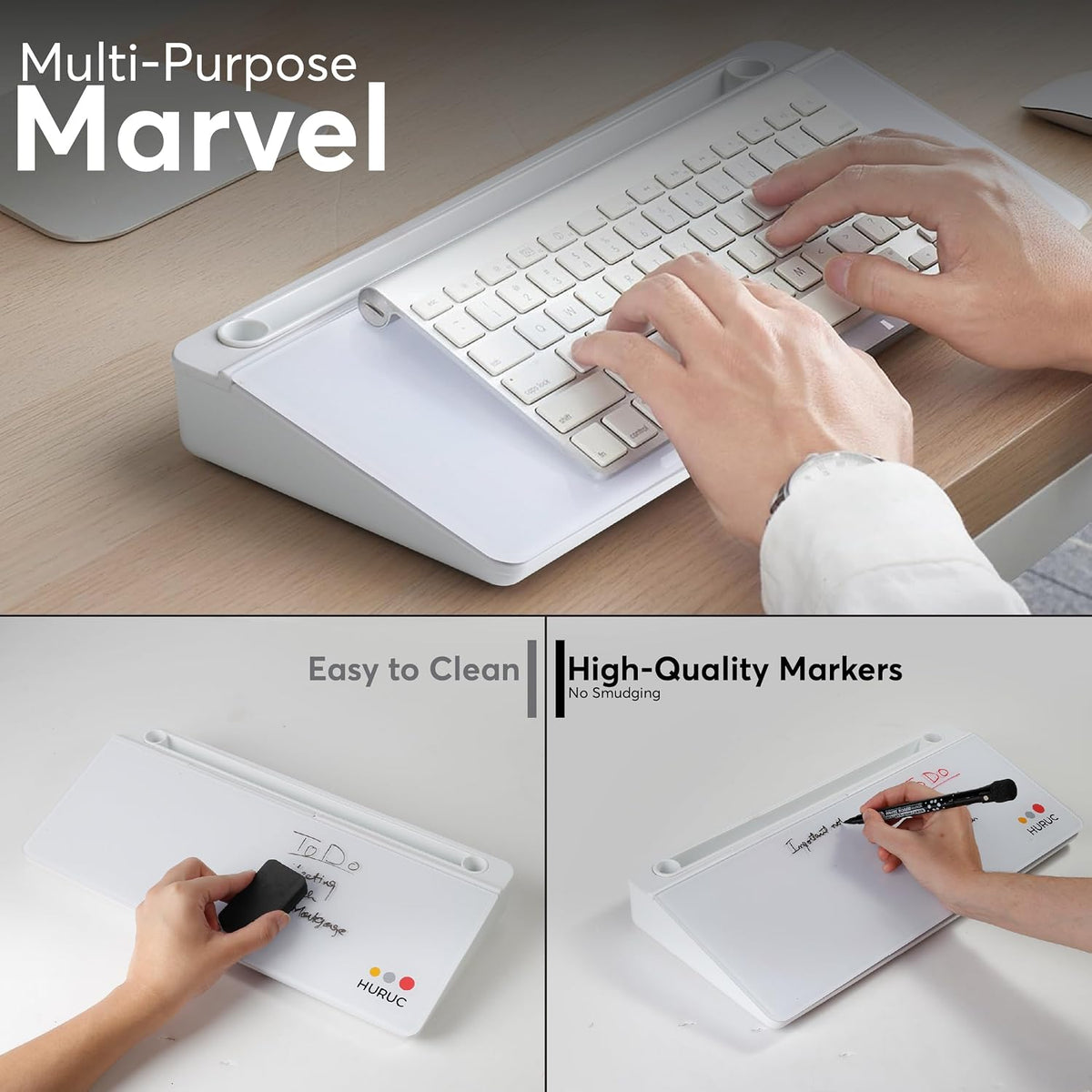 Desk Buddy Glass Desktop Whiteboard – Desk Board Buddy Hidden Storage