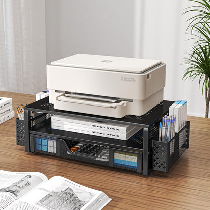 Monitor Stand with Drawer, 2-Tier Laptop Stand, Black