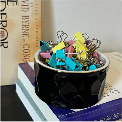 Ceramic Paper Clip Holder Ceramic Paper Clip Dispenser Organizer for Office Desk Binder Clip Holder (Pink)