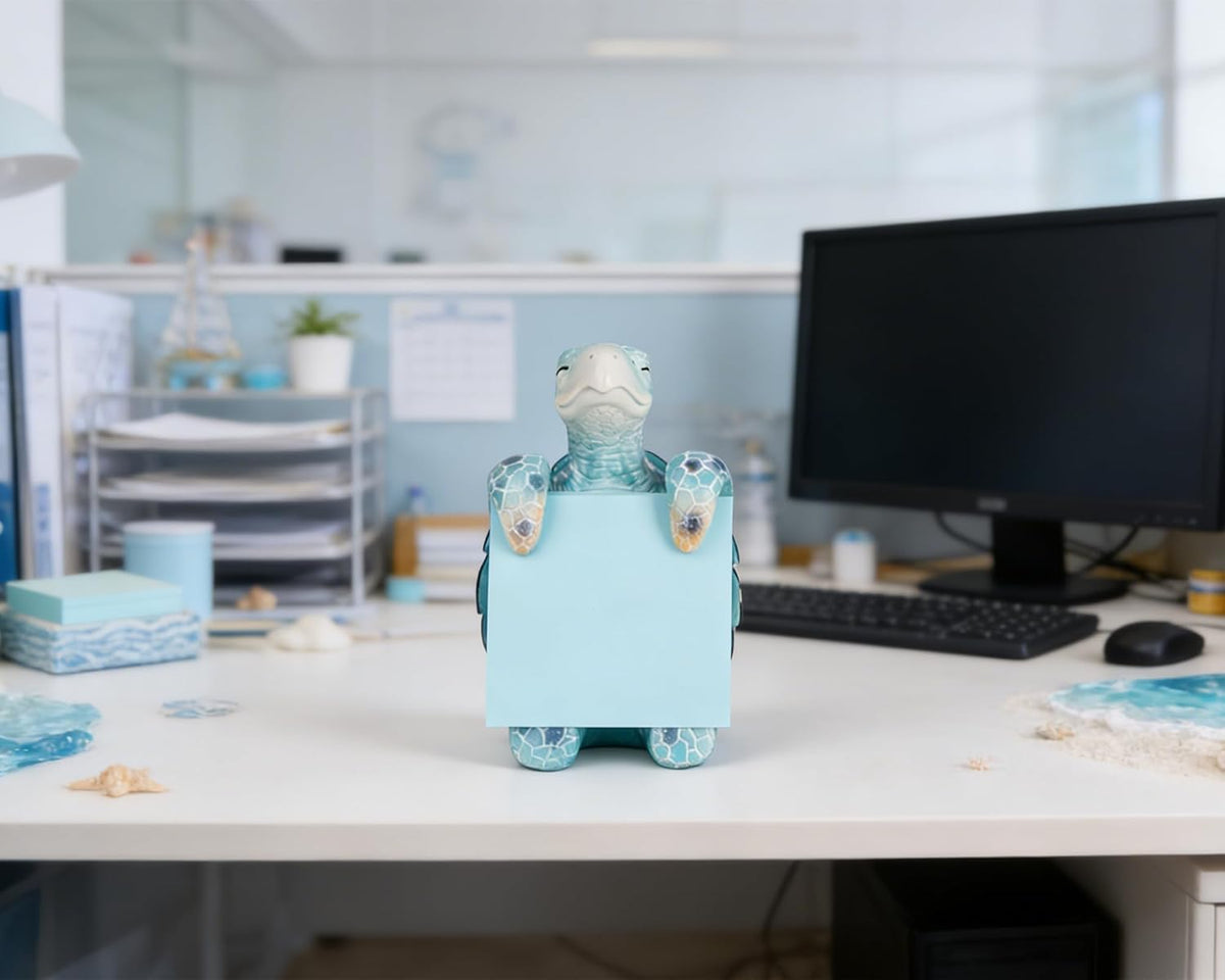 Sea Turtle Pop-Up Sticky Note Dispenser for 3 x 3 in Notes, Blue