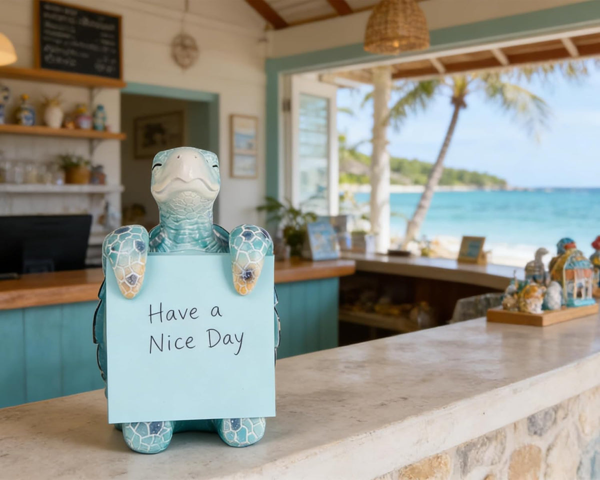 Sea Turtle Pop-Up Sticky Note Dispenser for 3 x 3 in Notes, Blue