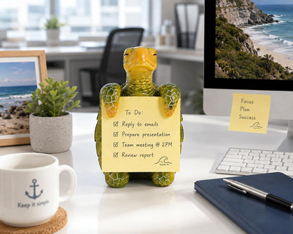 Sea Turtle Pop-Up Sticky Note Dispenser for 3 x 3 in Notes, Blue