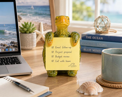 Sea Turtle Pop-Up Sticky Note Dispenser for 3 x 3 in Notes, Blue