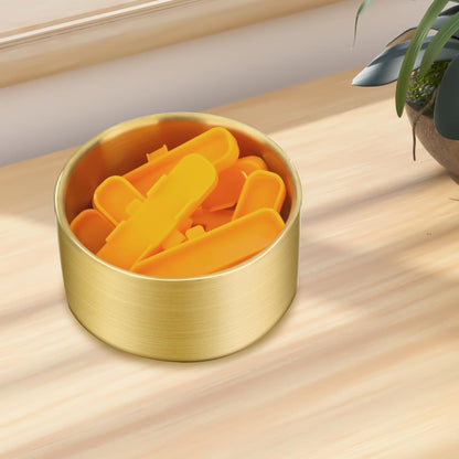 Paper Clip Holder, Paperclips Holders for Desk, Gold Bowl for Binder Bobby Pin, Paper Clip Dispenser(gold)