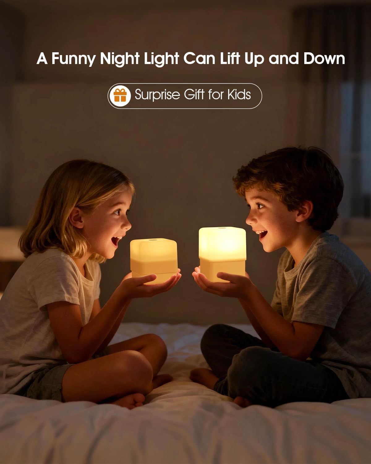 Cool Lift Touch Lamps for Nightstand, Cordless Warm Night Light for Baby Nursery/Sleep Aid, Dimmable/2600K Amber/2000mAh Rechargeable, Small Bedside Nightlight for Kids and Adults' Bedroom
