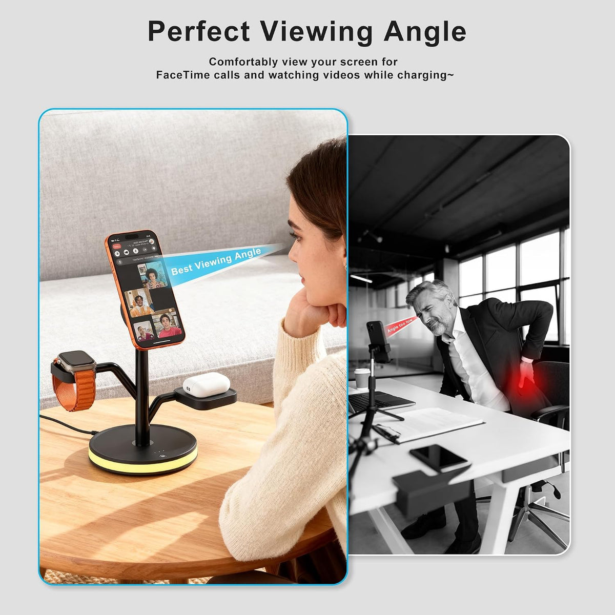 Wireless Charging Station, 3 in 1 Magnetic Magsafe Charger for Apple Device