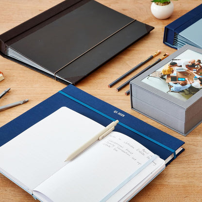 The Folio® Important Document Organizer | Binder with Guided Labels, Acid-Free File Folder Organizer with 10 Pockets, Document Holder for Home Records, Legal and Medical Papers (Blue)