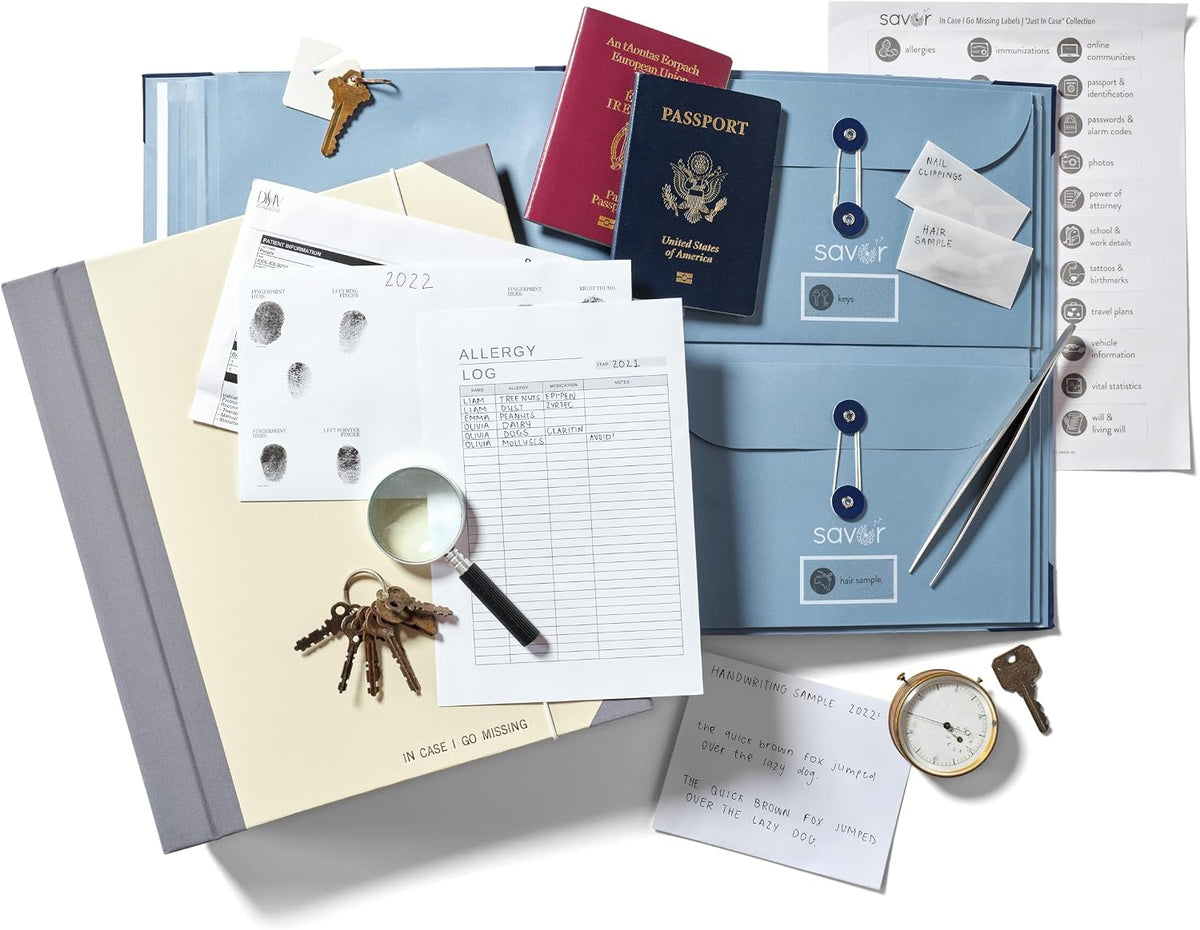 The Folio® Important Document Organizer | Binder with Guided Labels, Acid-Free File Folder Organizer with 10 Pockets, Document Holder for Home Records, Legal and Medical Papers (Blue)