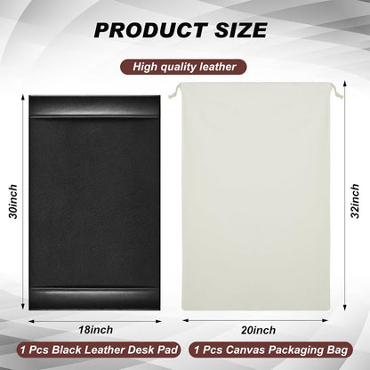 30 x 18 Inch Leather Desk Pad with Side Rails Mat, Brown