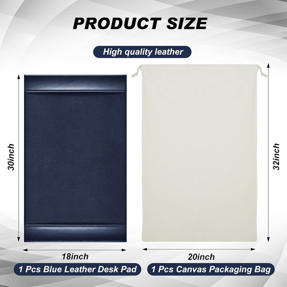 30 x 18 Inch Leather Desk Pad with Side Rails Mat, Brown