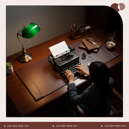 30 x 18 Inch Leather Desk Pad with Side Rails Mat, Brown