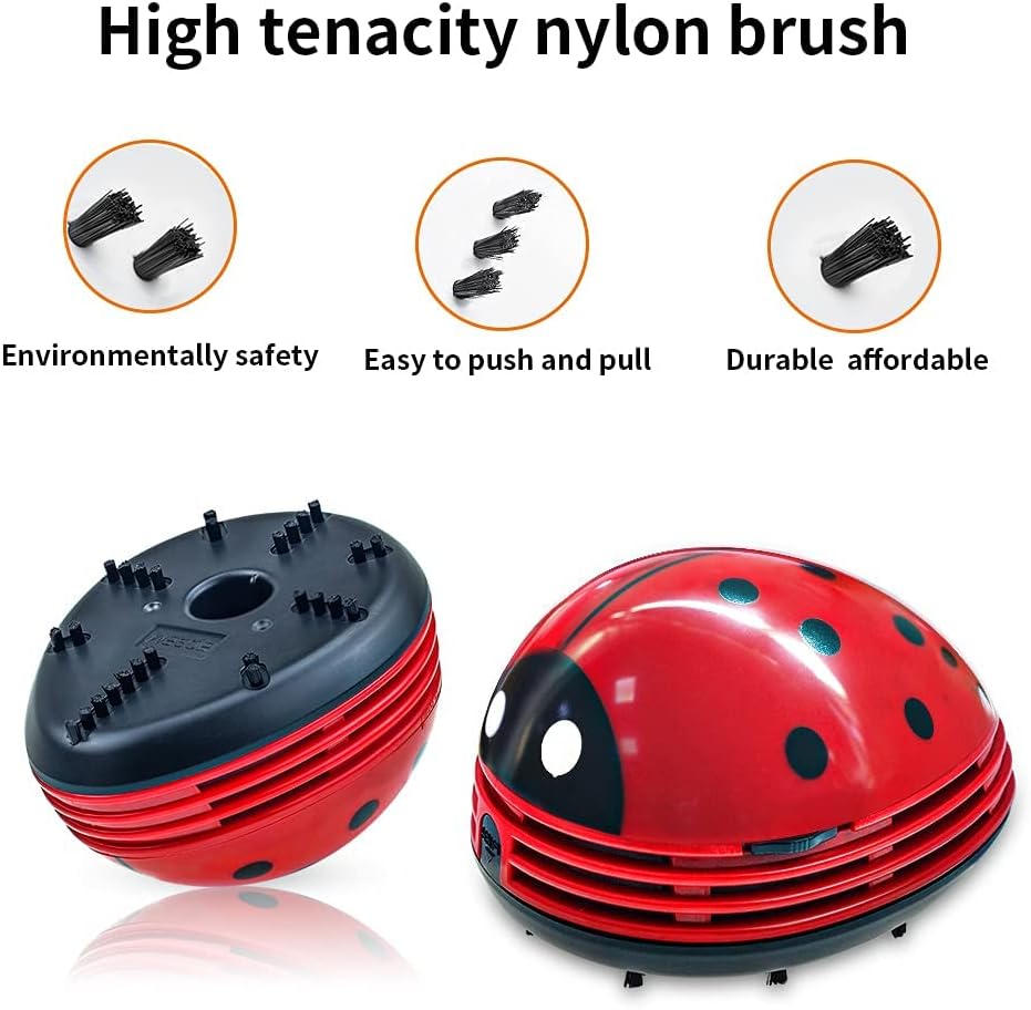 Cute Portable Cartoon Mini Desktop Vacuum Cleaner Table Dust Crumb Sweeper(Red#002)