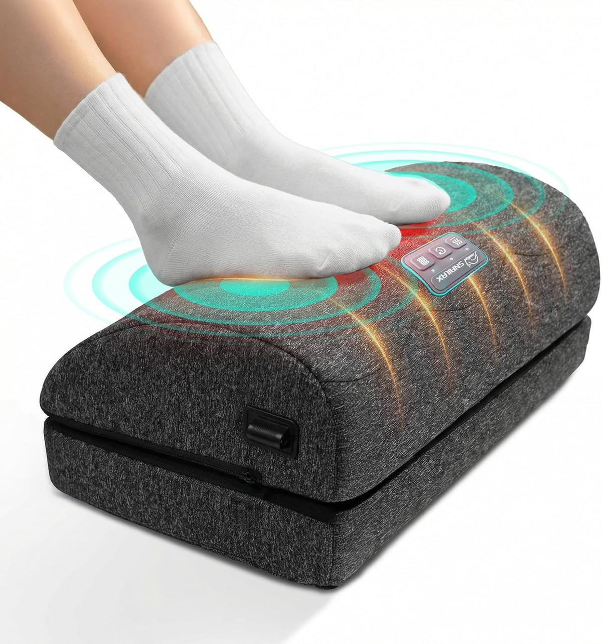 Heated Foot Rest Under Desk, Adjustable Height Foot Stool