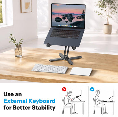 LA10 360° Rotating Laptop Stand Riser Foldable for Desk, Silver