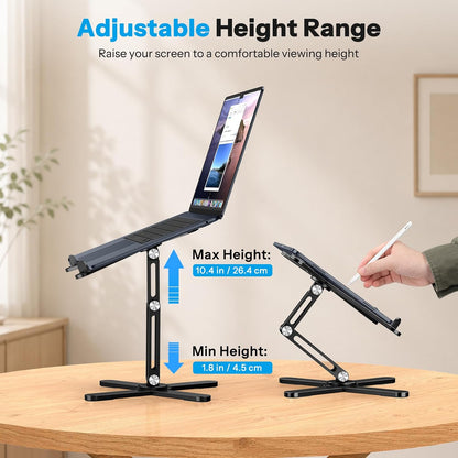 LA10 360° Rotating Laptop Stand Riser Foldable for Desk, Silver
