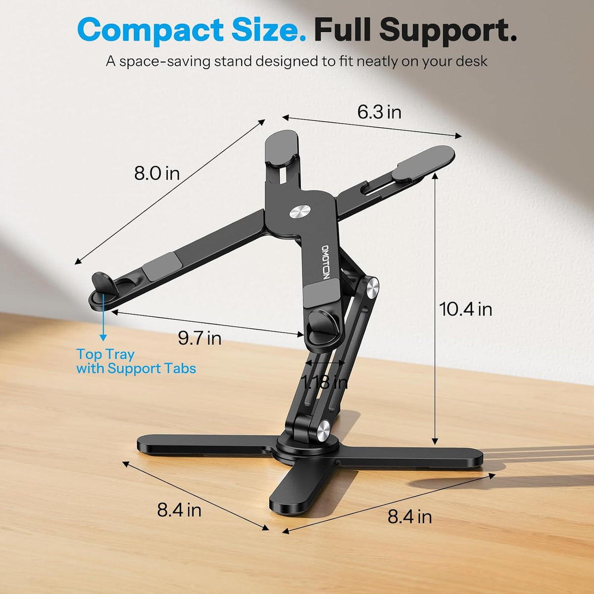 LA10 360° Rotating Laptop Stand Riser Foldable for Desk, Silver