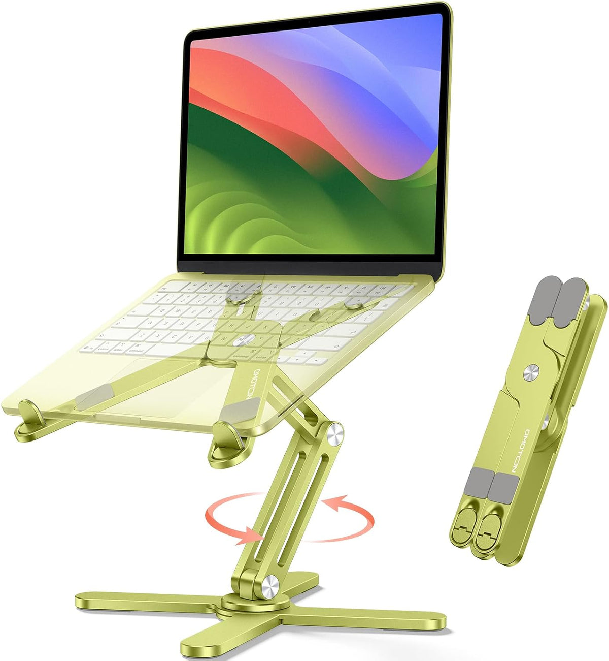 LA10 360° Rotating Laptop Stand Riser Foldable for Desk, Silver