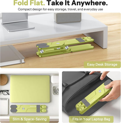 LA10 360° Rotating Laptop Stand Riser Foldable for Desk, Silver