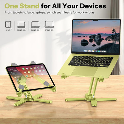 LA10 360° Rotating Laptop Stand Riser Foldable for Desk, Silver